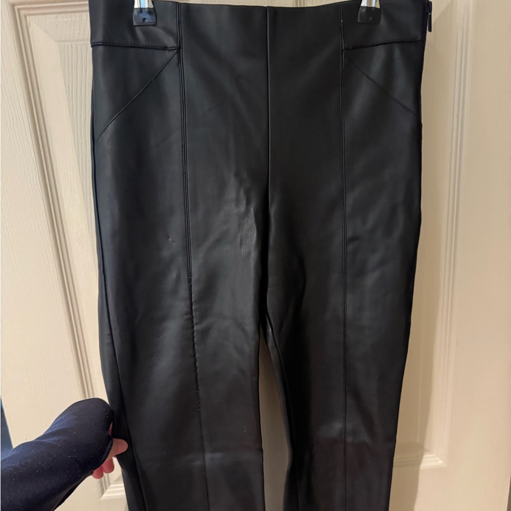 Zara Black Faux Leather Trousers